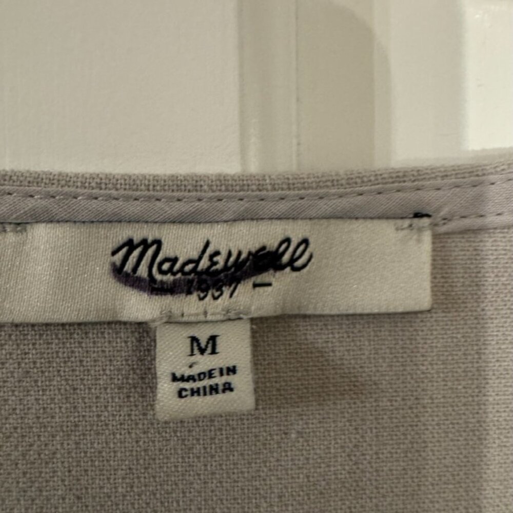 Madewell Gray & White Short-sleeve Top - Size M - Picture 3 of 4